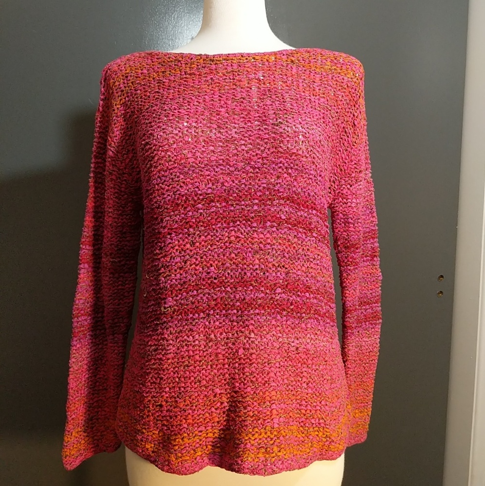 Sigrid Olsen hand-knit silk blend sweater
